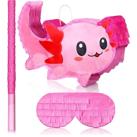 Pink Axolotl Piñata Set - Picture 1 of 2